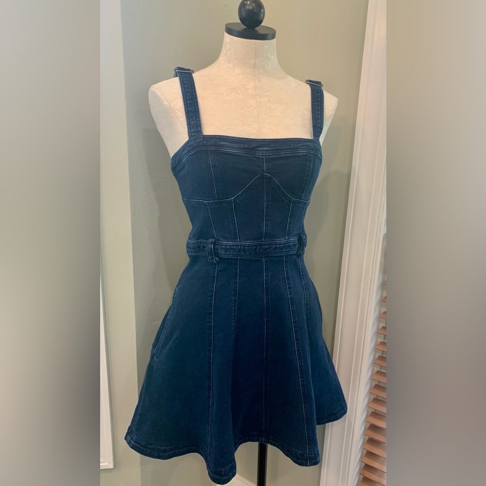 Free People Dark Blue Denim Mini Dress